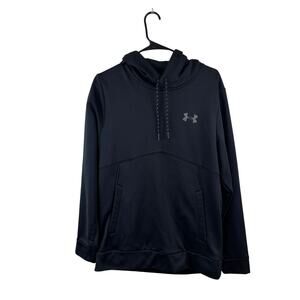 Under Armour Hoodie Black Loose Coupe Men's S Fleece Lined